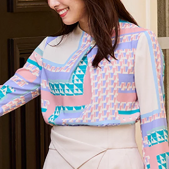 Geometric Block Print Blouse